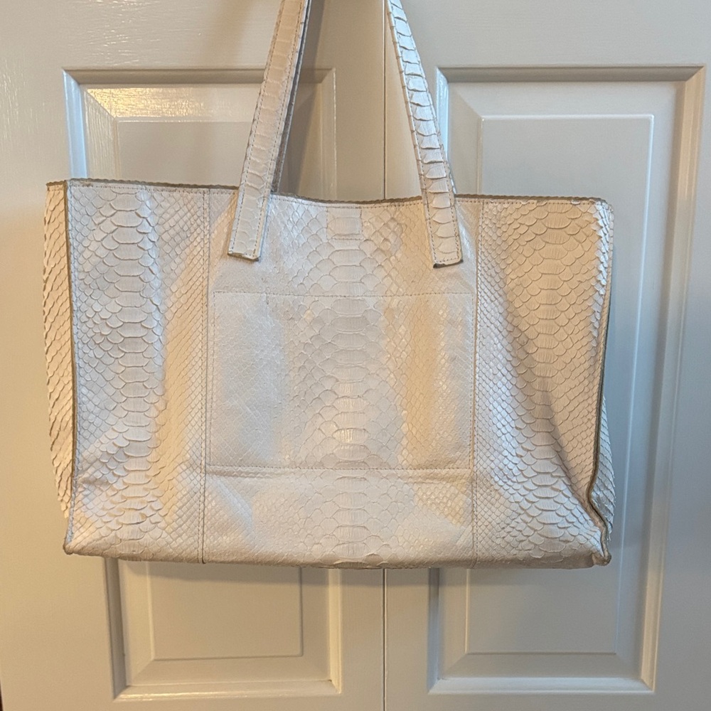 B. May white python tote - image 1